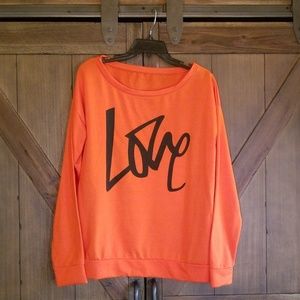 Bright Orange Love Sweatshirt